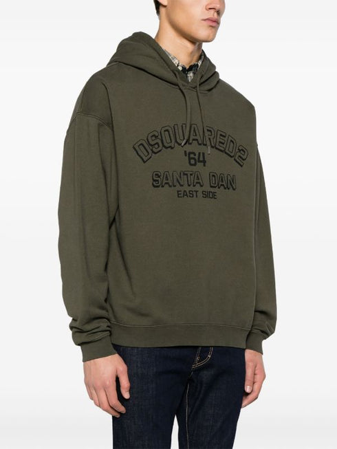 logo-embossed cotton hoodie